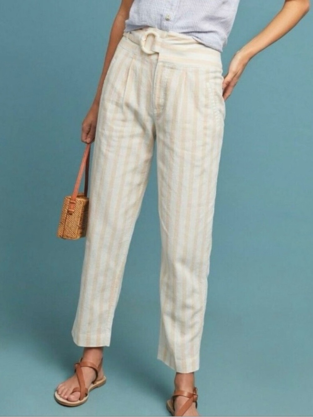 Anthropologie Oasis Linen Blend Pants